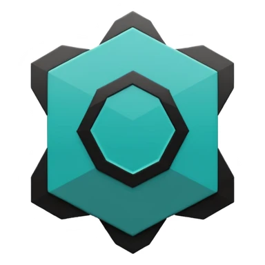 teal green with black, management logo transparent background sticker