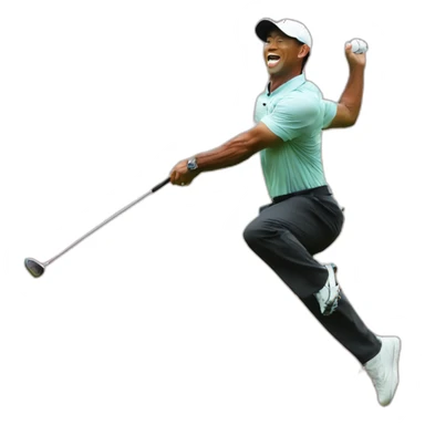 Tiger woods flying sticker