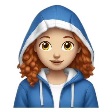 Israeli redhead girls in blue and white hoodie sticker