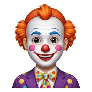 Clown with polka-dot tie sticker