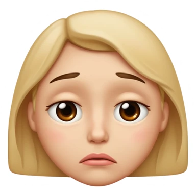 sad face with a pouty bottom lip sticker