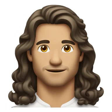 Handsome brunette man  with long hair sticker