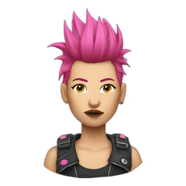 Woman Bruised punk with pink Mohawk sticker