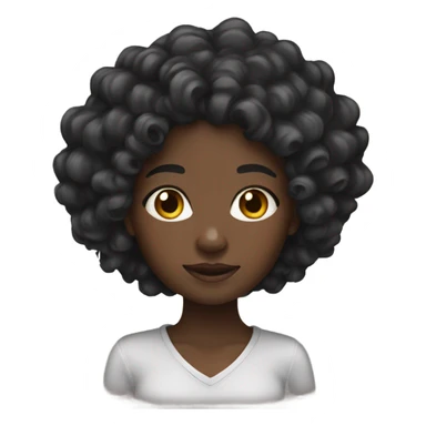 Black girl with long curly hair  sticker