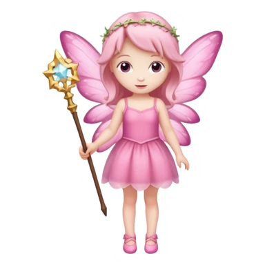 full body of little pink fairy sticker