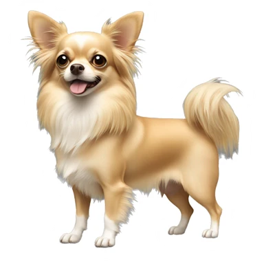 Beige Long-haired full-length Chihuahua sticker