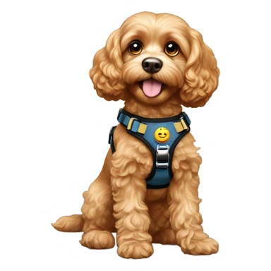 golden cavapoo armed sticker