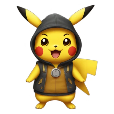 pikachu in an halloween costume sticker