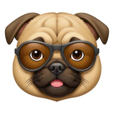 a pug with pit viper sunglasses sticker