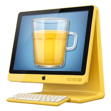 Computer with pastis glass in screen sticker