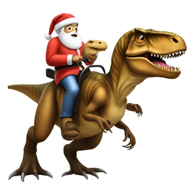 Santa riding a T. rex sticker