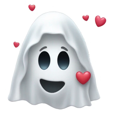 ghost with hearts sticker