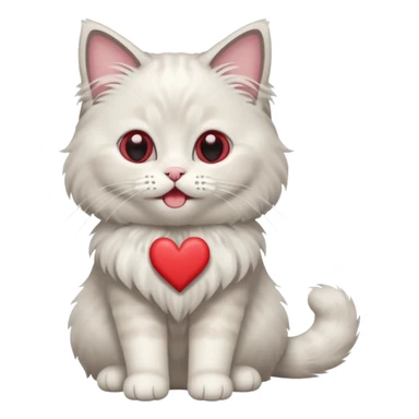 Full body ragdoll Cat with love heart eyes and mouth open sticker