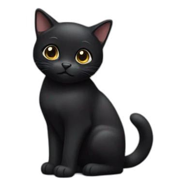 small shy black cat sticker