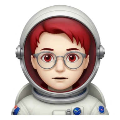 astronaut vampire with glasses sticker