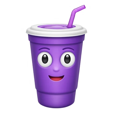 ios styrofoam cup.  purple liquid inside (no straw) (no face) sticker