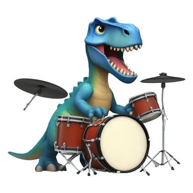Dinosaur playing drums sticker