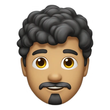 25-year-old man, brunette, wears full goatee, wears a low tuft sticker