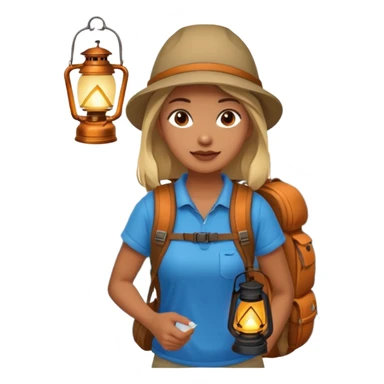 Woman + lantern,Mountain Campers. sticker