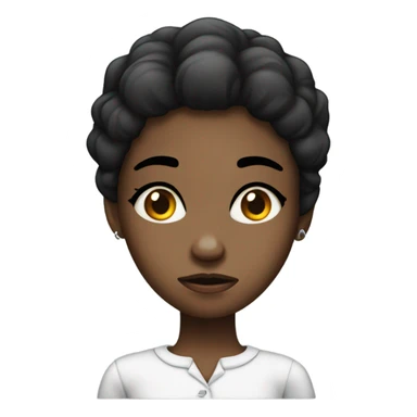 a pretty black girl with a annoyed face sticker
