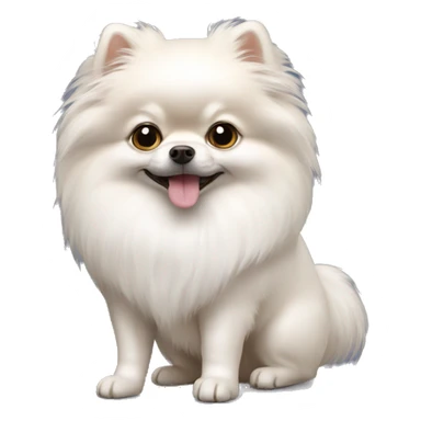 White pomeranian sticker