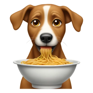 dog eating spaghetti sticker
