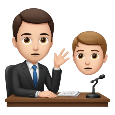 un recruteur qui pose une question à son bureau à un candidat sticker