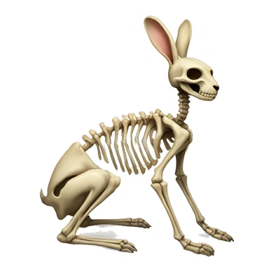 A full-length rabbit skeleton with crosses over its eyes sticker