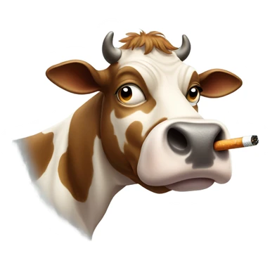 Cow smoking cigarette sticker