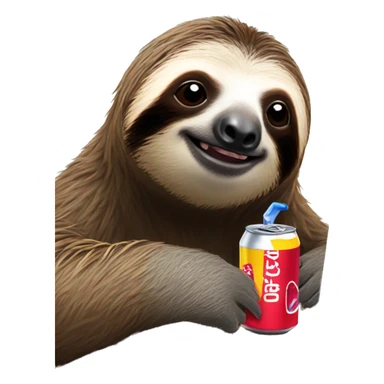 sloth with RedBull can and laptop sticker