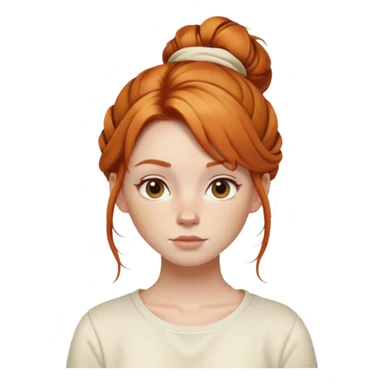 Ginger girl low messy bun cream top sticker