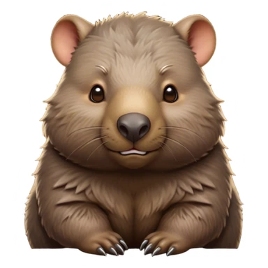 Cinematic Noble Wombat Portrait Emoji, Poised and regal, with a stout, muscular build and a dense, shaggy fur of earthy brown, deep-set soulful eyes with a hint of gruff wisdom, Simplified yet sharp and sophisticated features, highly detailed, glowing with a warm, dignified glow, high shine, intelligent and sturdy, stylized with an air of bushland majesty, focused and attentive, soft glowing outline, capturing the essence of a watchful and confident burrower, so majestic it feels as though it could plod out of the screen with effortless authority! sticker
