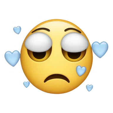 crying emoji with hearts around sticker