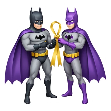 two batman partners with ribbon sticker