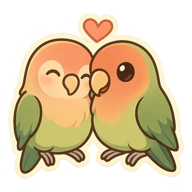 cute pair of lovebirds  sticker