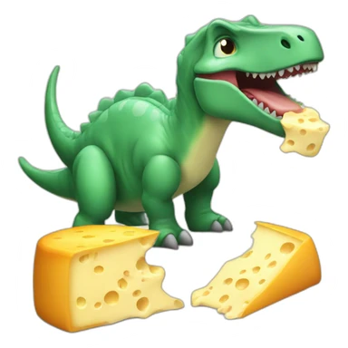 dino eating cheese sticker