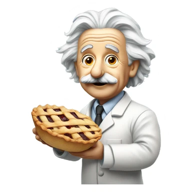 albert einstein holding pie sticker