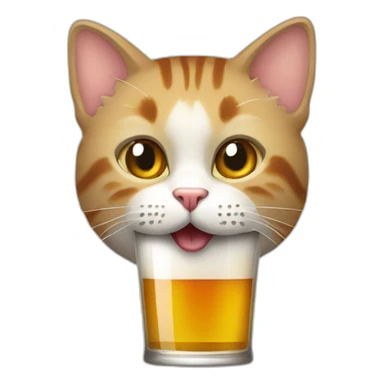 Un chat qui boit une bière sticker