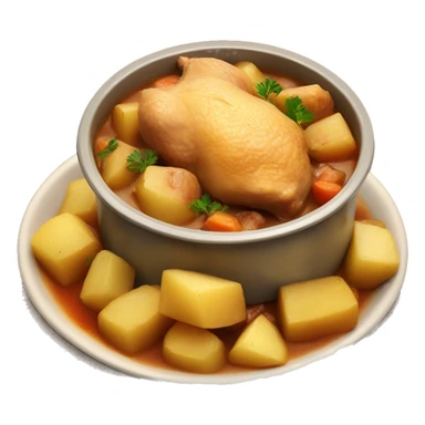 chicken chunk stew with cubed potatoes sticker