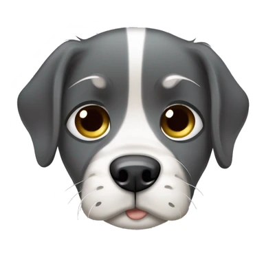 Um emoji de um cachorro com uma expressão triste ou desconfortável, talvez com as orelhas abaixadas e os olhos fechados, como se estivesse gemendo. sticker