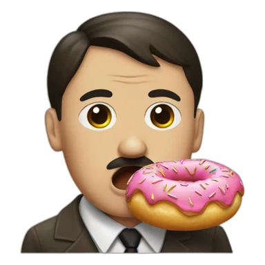 hitler eating a donut sticker