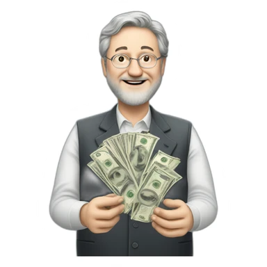 silly kolomoisky with money in hands sticker