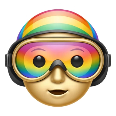 gold simulation rainbow visor goggles sticker