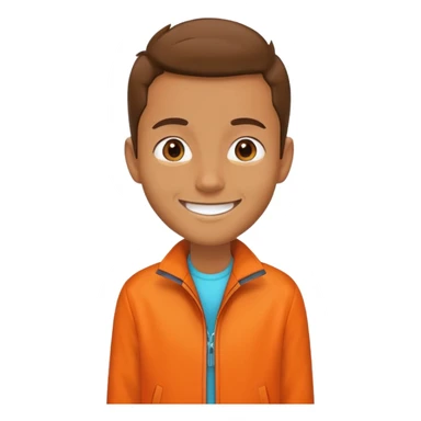 cool vibes orange jacket smiling sticker