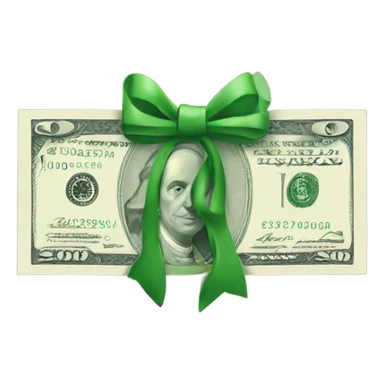 money with bow sticker