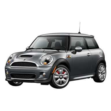 Mini cooper S emoji. Dark gray or black sticker