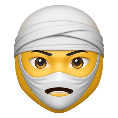 Emoji ninja blanco sticker