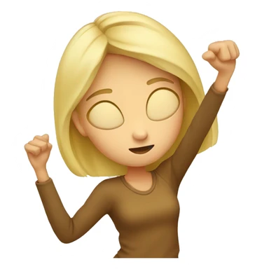 blonde girl doing dab sticker