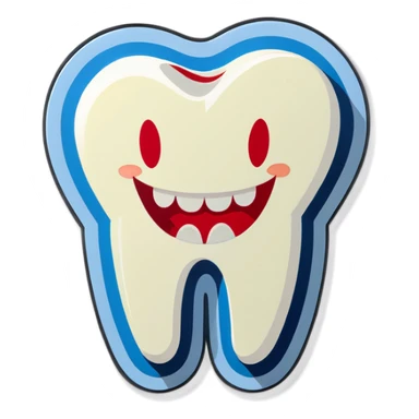 Smiling tooth sticker