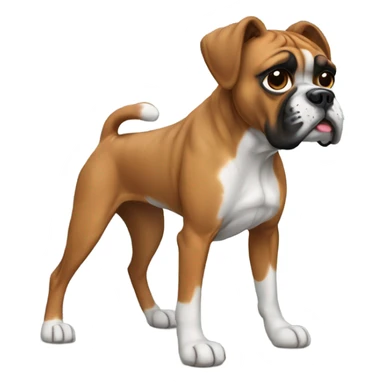 boxer dog with boxer outfit sticker